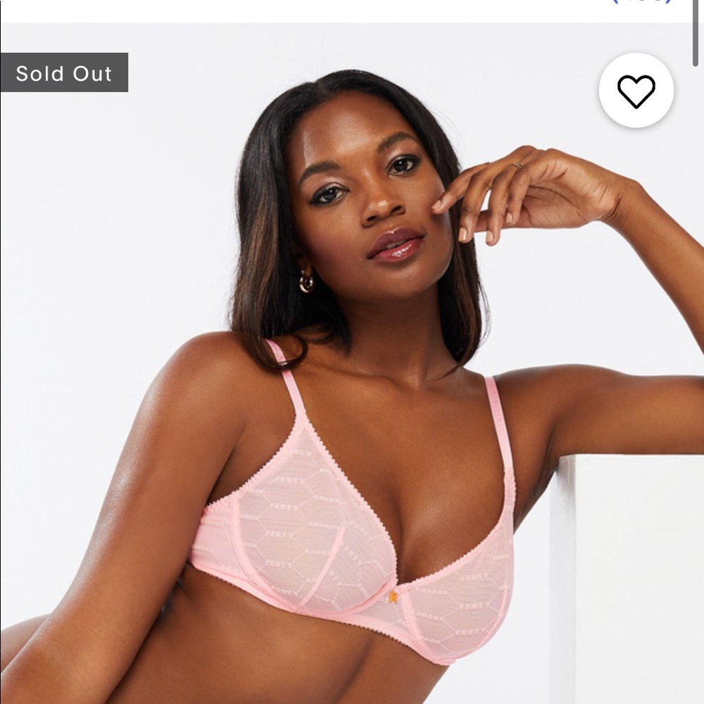 Flocked Logo Unlined Bra - Cotton Candy Pink